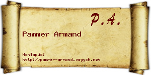 Pammer Armand névjegykártya